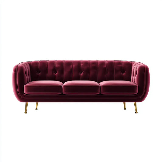 3-Sitzer Samtsofa Bordeaux 220 x 90 x 78 cm Polyester rechteckig