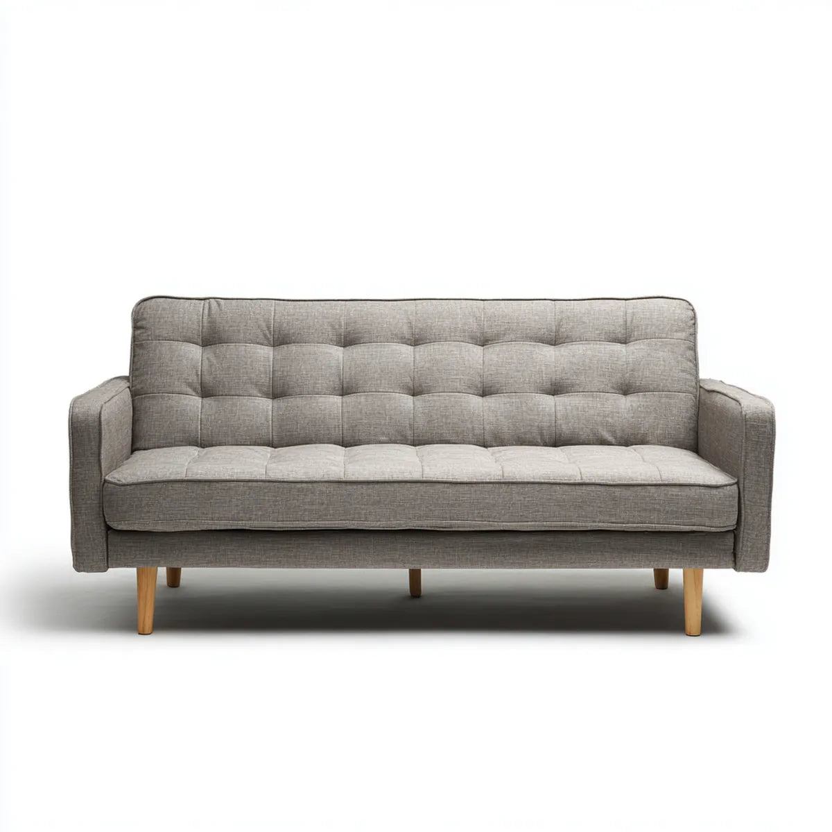 3-Sitzer Sofa Grau 190 x 83 x 85 cm mit Polyesterbezug Schaumstoffpolsterung und Massivholzfüßen Gerade Form