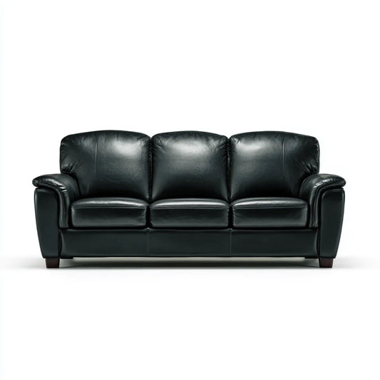 3-Sitzer Sofa Schwarz 210 x 92 x 90 cm PU-Kunstleder Gerade