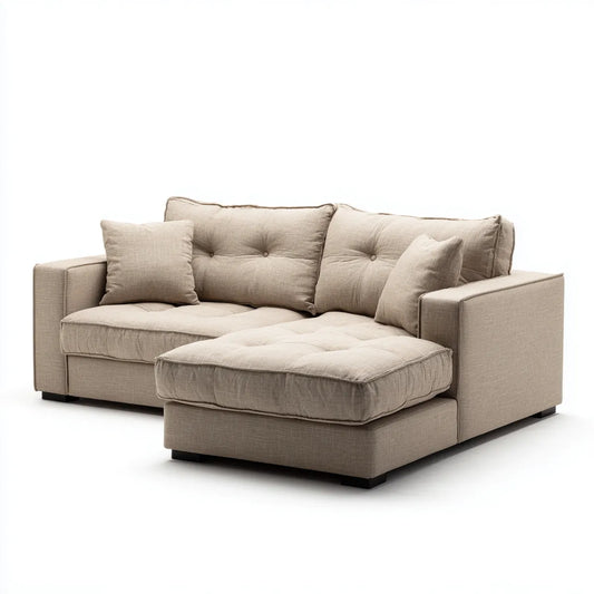 Ecksofa mit Recamiere Taupe 240 x 160 x 85 cm Polyester L-Form